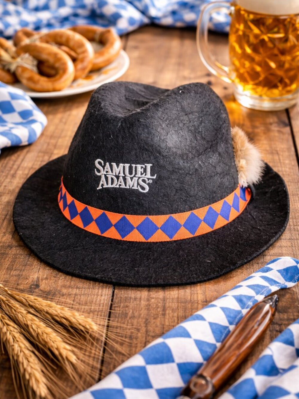 Samuel Adams Felt Fedora Hat Oktoberfest Beer Promo Bavarian Style Costume